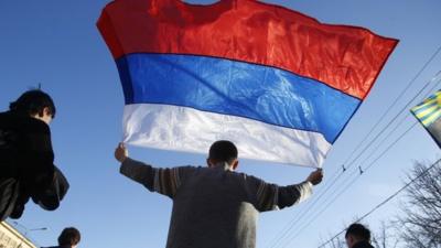 Pro-Russian rally in Donetsk, eastern Ukraine