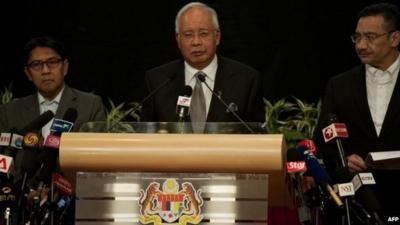 Malaysian prime minister makes announcement 24/03/2014