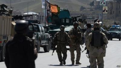 Afghan security forces at scene of attack