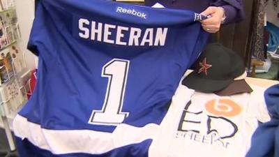 Clothes belonging to Ed Sheeran