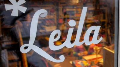 Leila shop sign