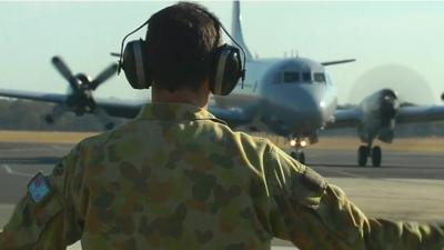 Search plane on tarmac in Australia