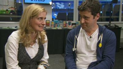 Cressida Cowell and Tom Palmer