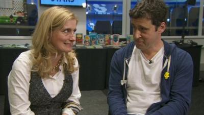 Cressida Cowell and Tom Palmer