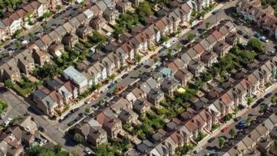 Rooftop view of houses