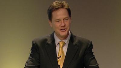 Nick Clegg makes conference speech