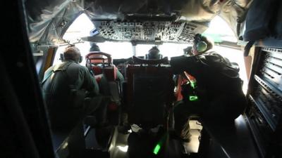 Inside the cockpit of an Australian Air Force plane