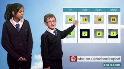 BBC News School Report took over the Nations and Regions weather bulletins