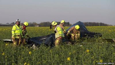 Fire crew surround plane