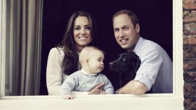 Prince George with the Duke and Duchess of Cambridge