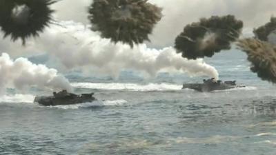 Amphibious landing drill