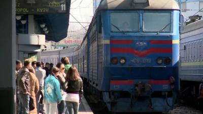 A train from Sevastopol arrives in Kiev