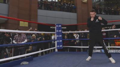 Carl Frampton training at Victoria Square