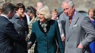 The Prince of Wales and the Duchess of Cornwall were given a tour of the Enniskillen Castle Museums