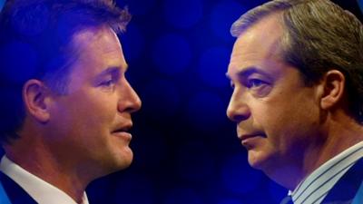 Nick Clegg (left) and Nigel Farage