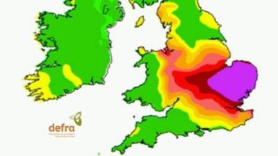 Defra map of air pollution