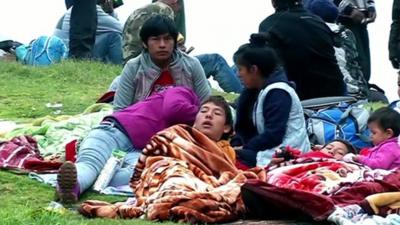 Homeless family in Chile