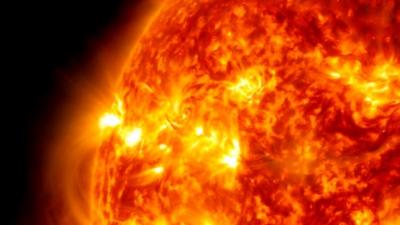 A solar flare from the sun