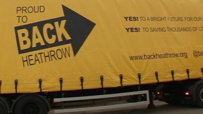 Van showing support for Heathrow