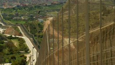 Moroccan Spanish border fence