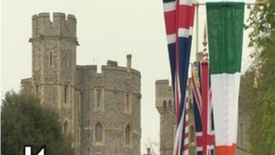 The Irish president is visiting Windsor Castle during his history-making trip to the UK