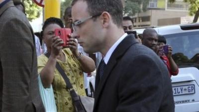 Oscar Pistorius arriving in court on 8 April 2014