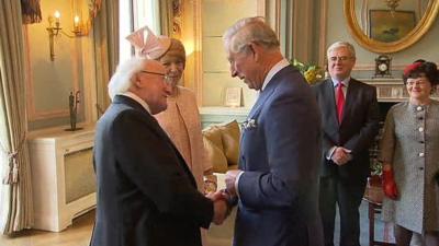 Irish President Michael D Higgins and Prince Charles