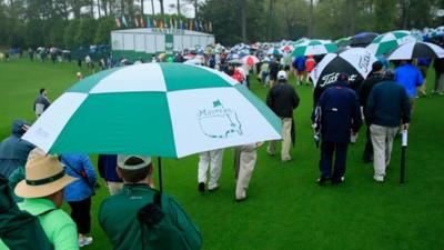 Crowds in the rain at The Masters