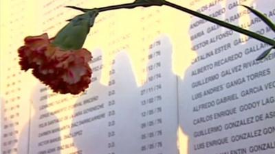 Memorial showing names of missing