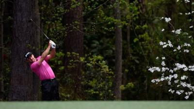 Graeme McDowell plays a shot during Tuesday's practice