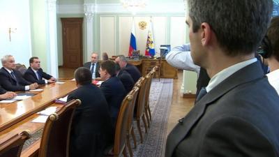 Daniel Sandford inside President Putin meeting