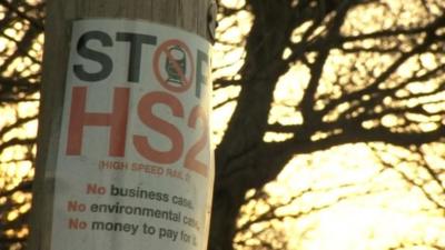 Stop HS2 poster in Warwickshire