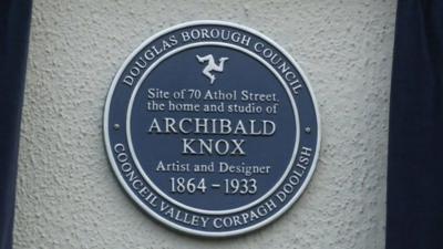 Plaque for Archibald Knox's IoM home