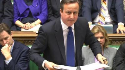 David Cameron in the Commons