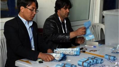 Ballot papers counted in Afghanistan election