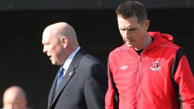 Linfield manager David Jeffrey and Crusaders manager Stephen Baxter