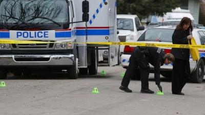 Police officers at scene of mass stabbing in Calgary