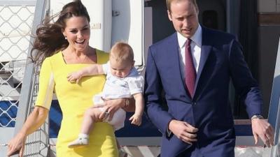 The Duke and Duchess of Cambridge and Prince George arrive in Australia