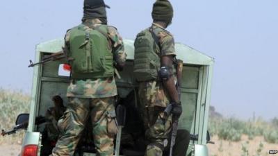 Members of Nigeria's security forces in Borno state - April 2013