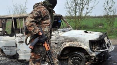 Several burnt-out vehicles were left after the incident