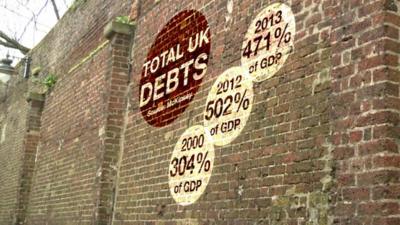 Graphic showing the UK's debt