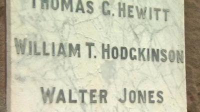 Names on war memorial