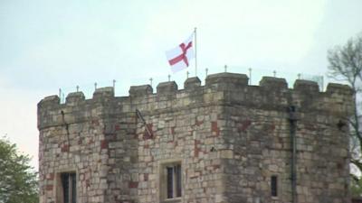An English flag flies in York