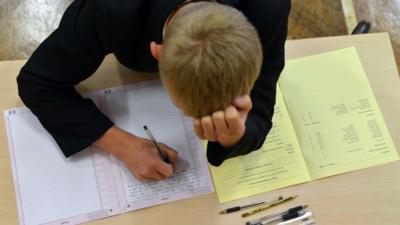 Teenager sitting exams