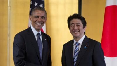 President Barack Obama with Prime Minister Shinzo Abe