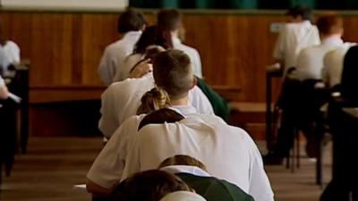 pupils sitting exams