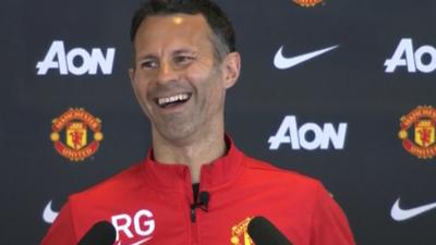 Ryan Giggs full of laughs in new Manchester United job