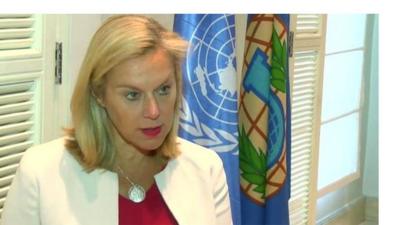 Sigrid Kaag, head of the joint team from the United Nations and the Organisation for the Prohibition of Chemical Weapons