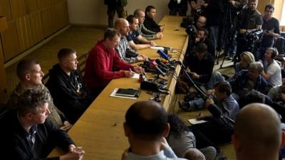 European military observers' news conference