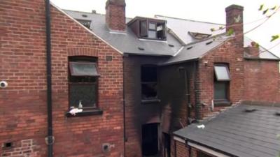 The aftermath from a house fire in Sheffield